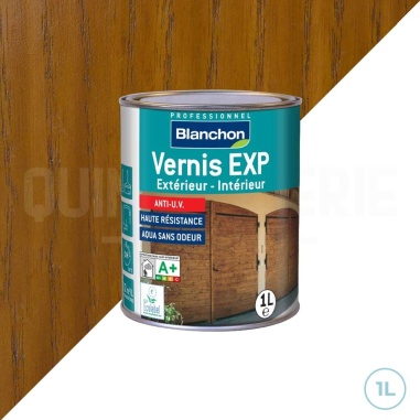 🥇 Vernis Blanchon EXP satiné chêne moyen 1L | Protection bois intérieur/Extérieur