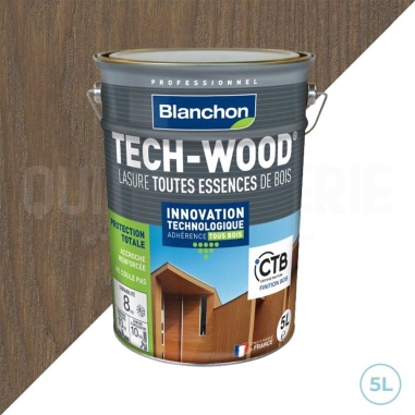 💥 Lasure tech-wood bois grise - Blanchon | protection et éclat pour bois en 5L