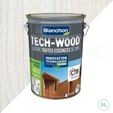 💥 Blanchon lasure tech-wood blanc 5L : Protection écologique pour bois extérieur