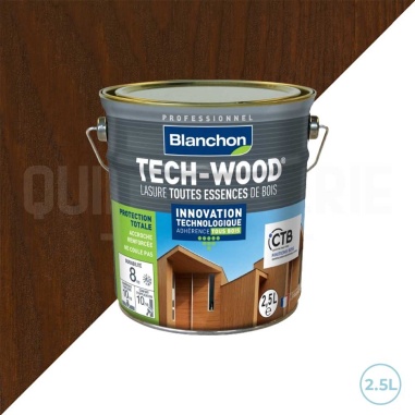 🔥 Blanchon lasure tech-wood chêne foncé 2,5L - Protégez et valorisez vos bois extérieurs