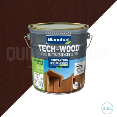 💥 Lasure tech-wood - Blanchon brun acajou 2,5L | Protection et esthétique pour boiseries