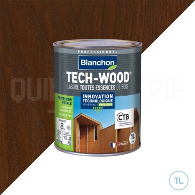 🔥 Lasure tech-wood chêne foncé 1L Blanchon - Protection et esthétique pour bois extérieurs