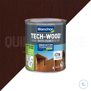 💥 Lasure tech-wood brun acajou - Blanchon 1L : Protégez durablement vos bois