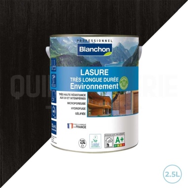 🌞 Lasure Blanchon noir biosourcée 2,5L - Protection bois intérieur/extérieur