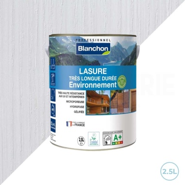 🚨 Blanchon lasure environnement bio - Protection durable et écologique pour bois - Blanc 2,5L