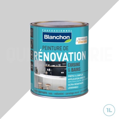 🥇 Peinture de rénovation pour salle de bains et cuisine gris clair 1L - Blanchon