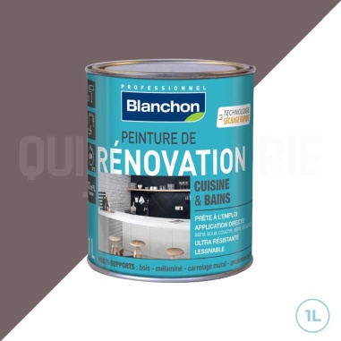 💥 Peinture de rénovation cuisine & salle de bains - Marron glacé 1L Blanchon