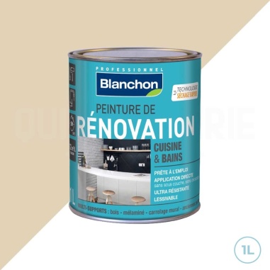 🥇 Peinture de rénovation cuisine et salle de bains couleur crème 1L (Blanchon)