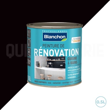 🌞 Peinture de rénovation Blanchon noir 0,5L | Idéale pour cuisine & salle de bains