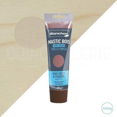 Mastic bois blanc tube 400g Blanchon