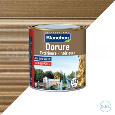 Peinture dorure extérieure-intérieure or pale 0,5L Blanchon