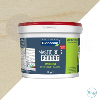 Mastic bois poudre - Bois blanc - 5kg - Blanchon