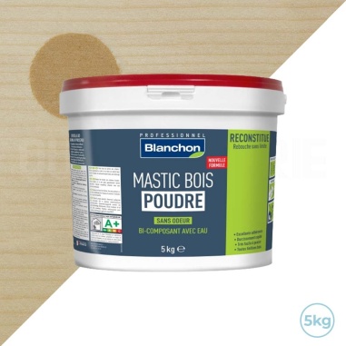 Mastic poudre chêne clair 5kg Blanchon