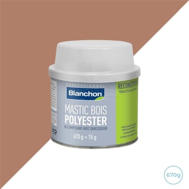 Mastic bois polyester chêne 670g Blanchon