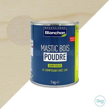 Mastic poudre pour boiseries - Bois blanc 1kg Blanchon